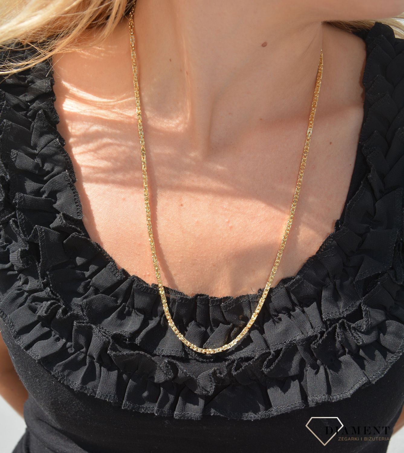 Złoty łańcuszek 585 królewski (bizantina) 1380-060 (1).jpg